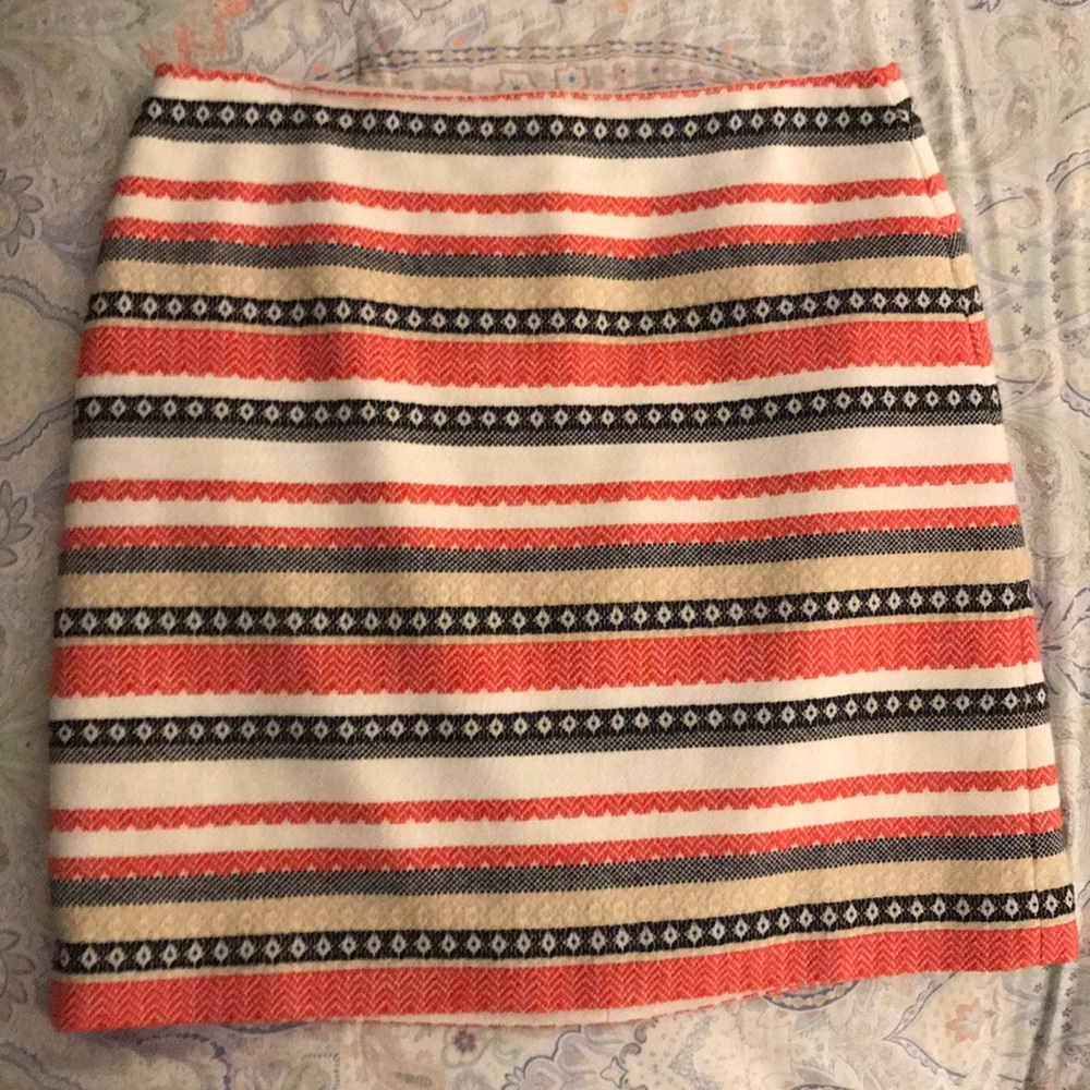 Red, Black, and Tan Striped Skirt